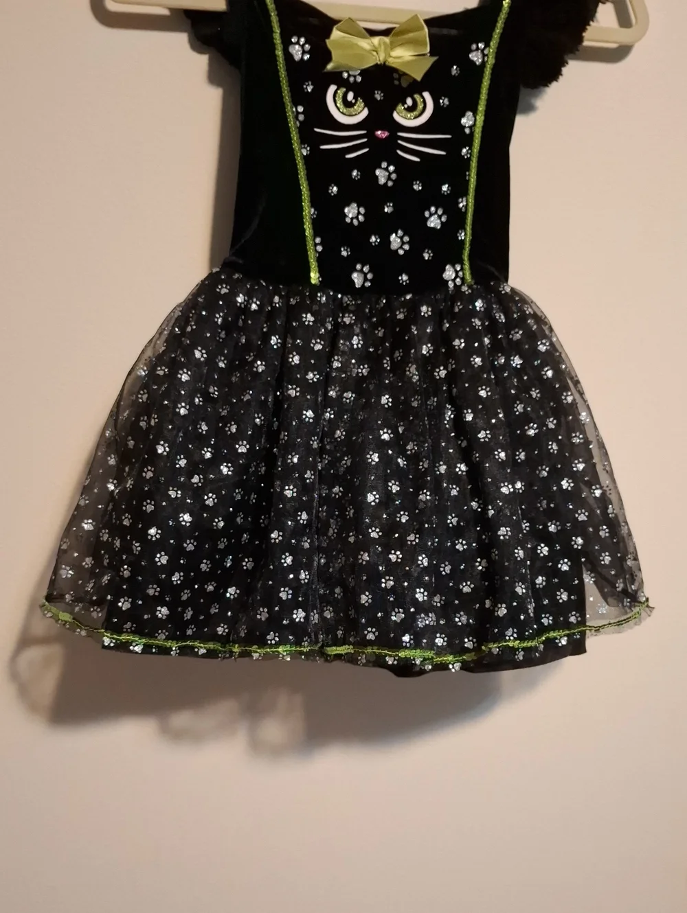 Black Cat Tutu Costume with Green Accents